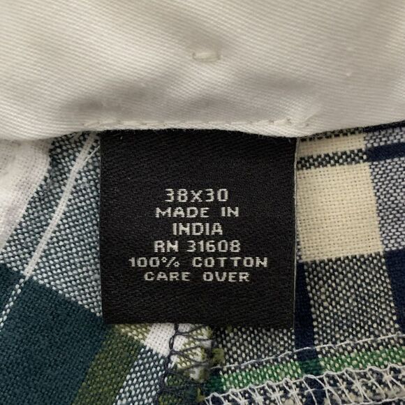 Jos A Bank Patchwork Pants Men's 38x30 (Fits 38x29) Madras Plaid Cotton Preppy - Picture 2 of 10